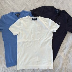 3 Lands End Chase Bank sweaters. Light blue, navy blue and white. Size XS